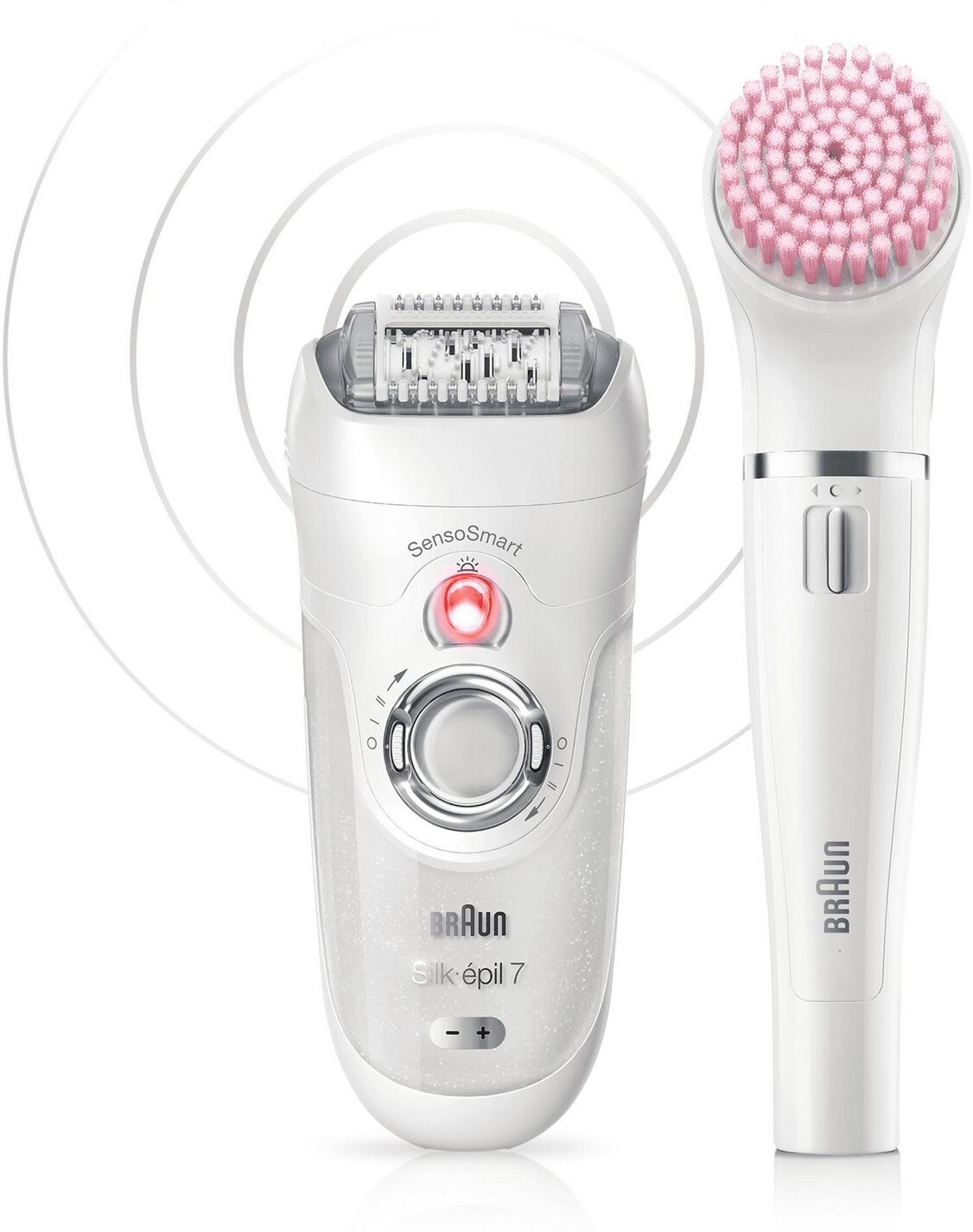 Depiladora Silk-épil 7 + Máquina Limpeza Facial (Branco) - BRAUN