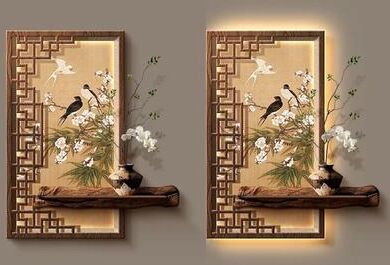 Useful Little Things New Chinese Style Luxurious Mural Wall Light For Living Room, Lobby, And Corridor a 25.59 X 31.50 In