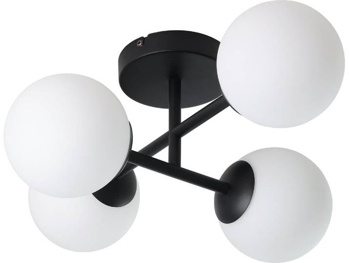 Plafonnier Eglo Castrovito noir 48 x 39 cm blanc chaud