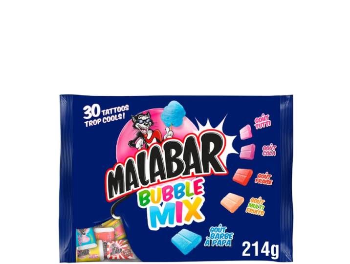 MALABAR Bonbons bubble mix chewing gum Le sachet de 214 g