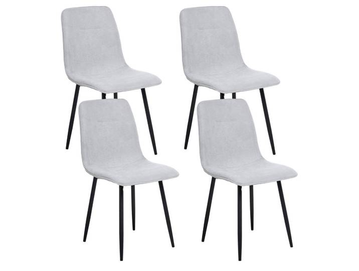 Beliani Esszimmerstuhl 4er-Set Hellgrau Tuscola, Hellgrau, Schwarz, 46x88x58 cm, Esszimmer, Stühle