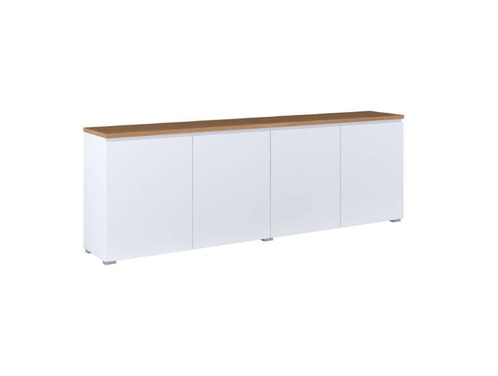 Buffet 4 Portes Liko Blanc Et Bois