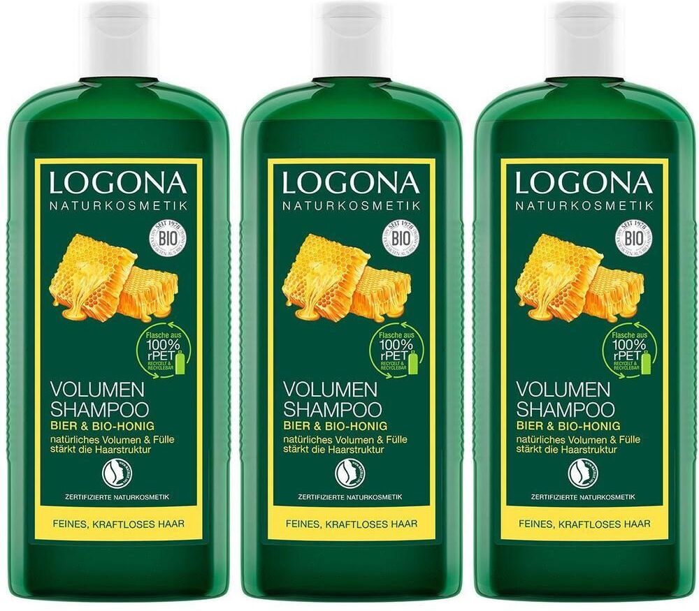 LOGONA Volumen Shampoo Bier-Honig x3 3x500 ml
