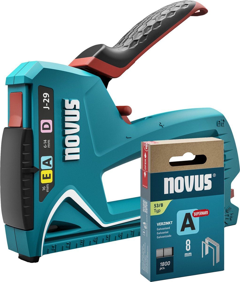 Novus Tools J-29 030-0460 3-in-1 Power-tacker Nietpistool voor 6-14 mm