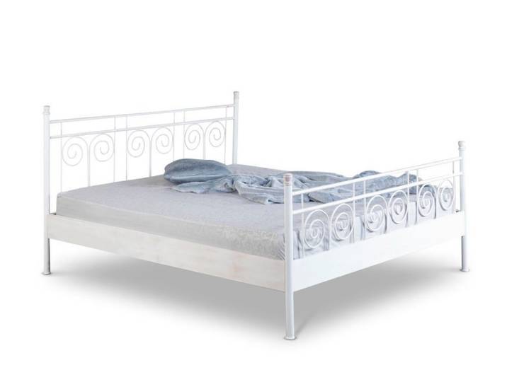 BedBox Metallbett Sara mit einem aufwendig gestaltetem Kopfteil und Fußteil, stabil und langlebig