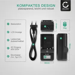 Cellonic Akku für Sony AX53 4K HANDYCAM FDR-AX53, FDR-AX33, HDR-CX115, DCR-SX34 (Kamera Akku), Kamera Stromversorgung, Schwarz
