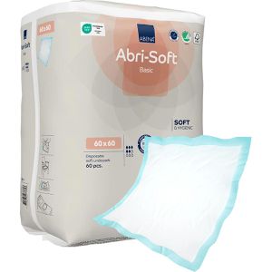 Abena Inkontinenzunterlagen Abri-Soft Basic Einweg, 60x60cm, Aufnahme ca. 1000ml, wasserfest, 60 Stück