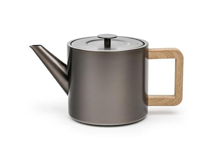 Bredemeijer kleine Edelstahl Teekanne 1.1 Liter - doppelwandige Edelstahlkanne in metallic-grau mit Teefilter- für längeren, warmen Teegenuss