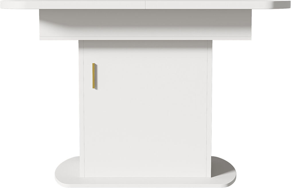 Latitude Run Benten 130 cm Extendable Oval Dining Table White/Gold