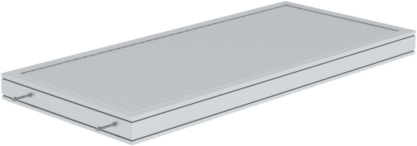 MUNK Plattform aus Aluminium, geriffelt, Länge 1860 mm - 632102)