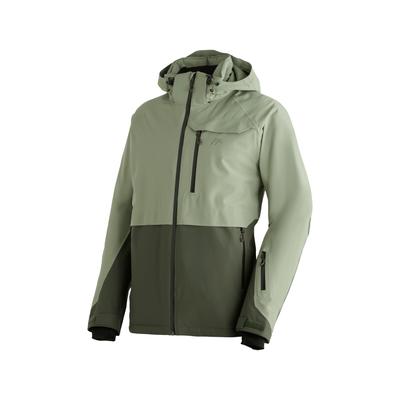Skijacke MAIER SPORTS "Lipno", Herren, Gr. 64, graugrün, 100% Polyester, Jacken Skijacke, Herren Winterjacke wasserdicht, mit RV-Taschen und abnehmbarer Kapuze