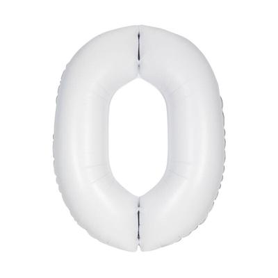 XL Folienballon weiss Zahl 0