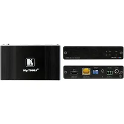 Kramer ELECTRONICS TP-874XR - 4K60 4:4:4 HDR HDMI Compact Bidirectional-PoC Receiver with RS-232 & (0.07 m), Videokabel, Schwarz