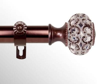 Rod Desyne "Camina Decorative Curtain Rod Set, 28"" to 48"", Bronze"