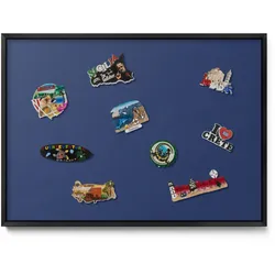 MAGNETTAFEL 70x50 cm Schwarzer Rahmen Dunkelblau
