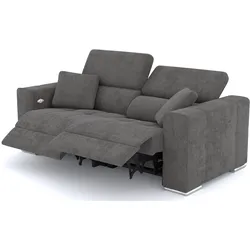SOFA QUARTZ 3-Sitzer mit 2 Relaxfunktionen, dunkelgrau