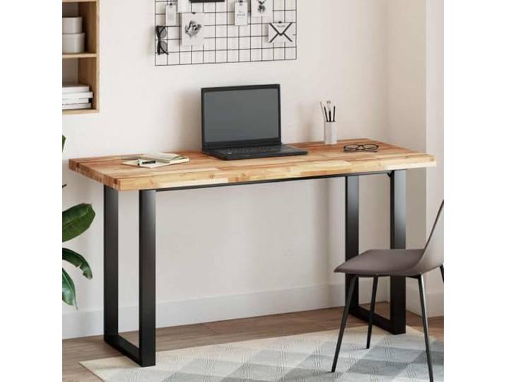 MBDRKVGF Tischplatte Rechteckig aus Massivholz Akazie 140x60x4 cm Robustes Hartholz, Mit Naturöl-Finish, Vielseitig einsetzbar