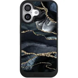 Nivocase Hülle für Apple iPhone 17 Handyhülle NIVOcore Case Schwarz Glitzer Look Marmor Trends (Apple iPhone 17), Smartphone Hülle, Schwarz