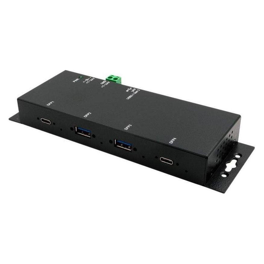 Exsys GmbH USB 3.2 Gen2 Metall HUB mit 4 Ports 2 x USB-C und 2 x USB-A Anschluss (USB-C, 4 Ports) (EX-1234HMVS)