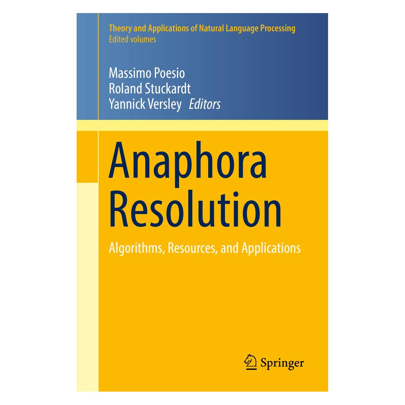 Springer Anaphora Resolution (9783662479087)