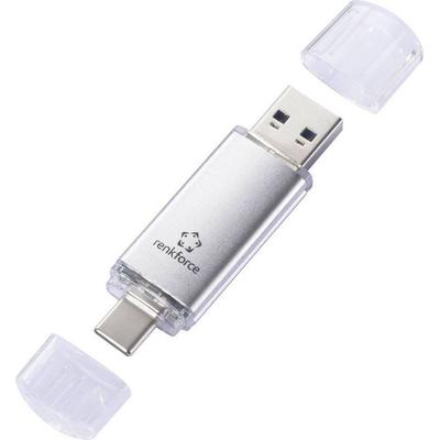 Renkforce RF-USBOS-220 USB-Stick 32GB Silber RF-6684362 USB-A, USB-C®
