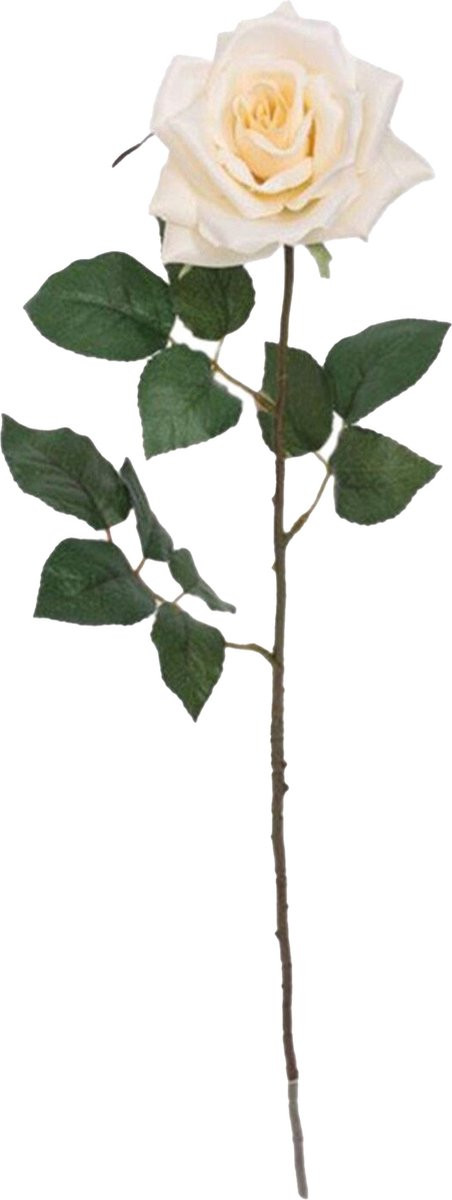 Mica Decorations Kunstbloem Roos Emily - Creme - 66 cm