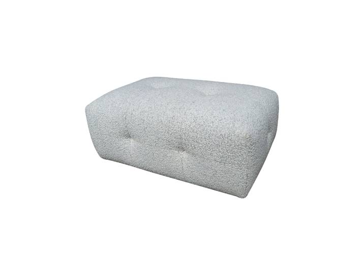 Pouf tissu bouclette gris clair