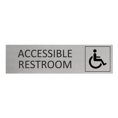 CombiCraft Aluminium Türschild Accessible Restroom 165x45mm mit 3M-Tape zur Befestigung, einfache Kennzeichnung von Räumen und Bereichen