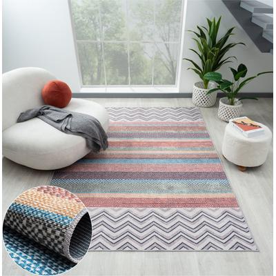 Outdoorteppich "Vivi, LAGERRÄUMUNG", bunt (grau,bunt), B:160cm H:10mm L:230cm, Polyester, MYFLAIR MÖBEL & ACCESSOIRES, Teppiche, Outdoorteppich, bedruckt, modernes Design, In- & Outdoor geeignet, waschbar
