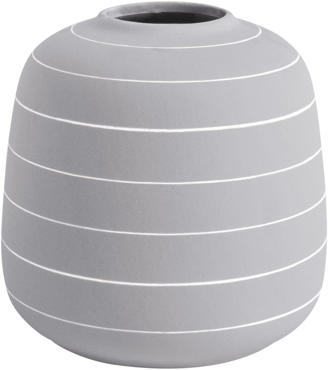Present Time Terra Keramische Vaas - Lichtgrijs - Ø 16,5 cm