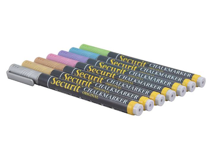 Securit Kreidestifte Fein Metallic 7 Stück