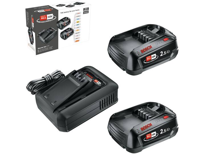 Starter Set 18V - BOSCH VERT - 2 batteries 18V 2\,5 Ah + chargeur - 1600A031T5