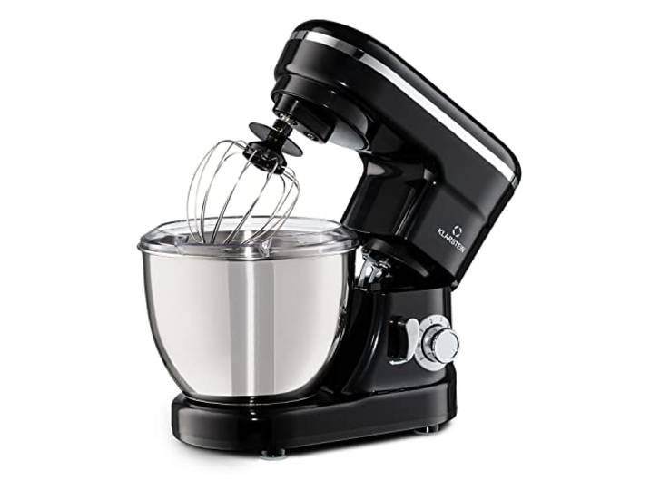 Klarstein Bella Robot Pâtissier - Pétrin avec 6 Vitesses\, Bol en Acier Inoxydable\, Fonction Pulse\, Système de Mélange Planétaire\, 3 Accessoires\, 1200 W\, Noir