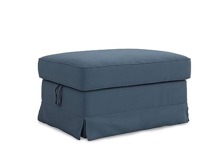 MASTERS OF COVERS Housse de Remplacement Compatible avec Le Repose-Pieds IKEA Ektorp\, Ektorp Repose-Pieds Housse\, Ektorp Pourf Housse\, Ektorp Tabouret Housse\, 82 x 62 x 44 cm (Bleu Lac\, Coton)