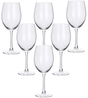 Lorren Home Trends White Wine Glasses, Clear Glass, 13 Ounce Capacity, Long Stem Design, Set of 6