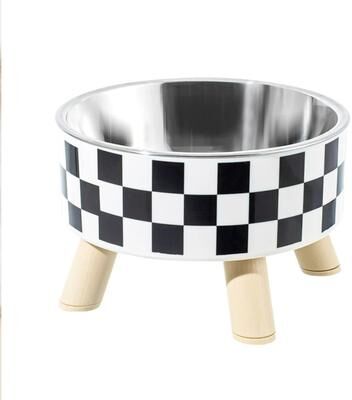 Uplift Essentials Stainless Steel Patterned Pet Bowl plaid Patterns