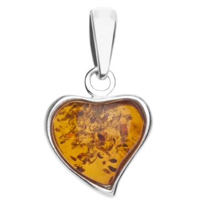 Kettenanhänger OSTSEE-SCHMUCK "Ostsee-Schmuck Anhänger Herz Anhänger Herz", weiß, Schmuckanhänger, Damen, 21 x 12mm, Silber 925 (Sterlingsilber), 1,3 g, Kettenanhänger