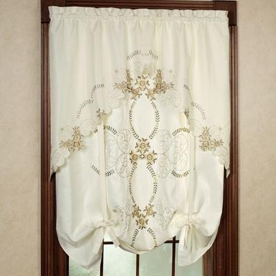 H.c. International, Inc. Bella Rose Tie Up Shade 50 x 63, 50 x 63, Blue/White