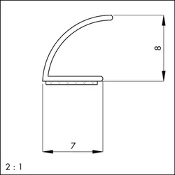 Türdichtung,zum Nachrüsten,V-Dichtung 1024T,6102501,Silikon braun