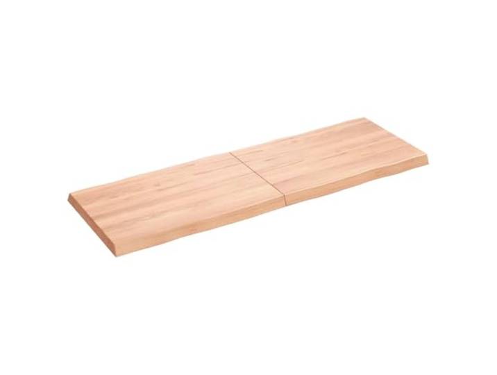 Tischplatte Massivholz Eichenholz 120 x 40 x (2-4) cm Hellbraun Lackierung Massives Eichenholz mit Lackierung, klappbar dank Scharnieren, zwei lange Seiten-Baumkanten, für Tisch zu Hause
