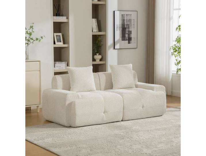 Canapé modulaire - Tissu chenille - Rembourrage mousse haute élasticité 30D - Fond antidérapant - Facile à déplacer