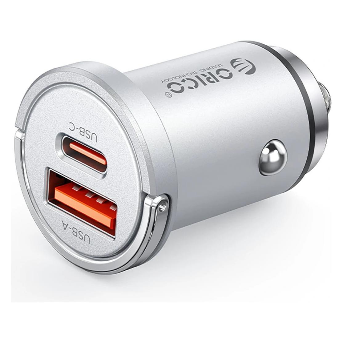 Orico Ładowarka Ładowarka samochodowa MiniRing Pro 45W USB-A + USB-C - srebrna (ORICO)