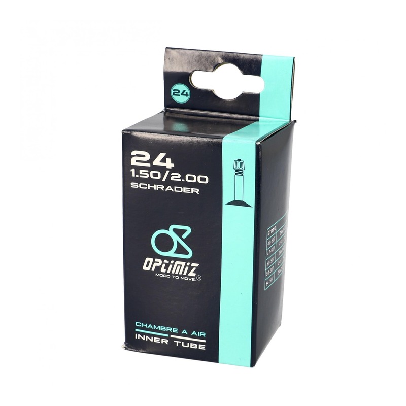 Chambre à air VTT Optimiz 24x1.50-2.00 valve Schrader (35 mm)