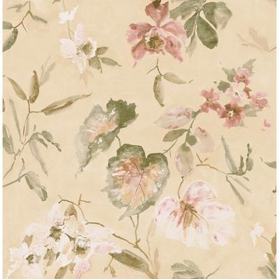Seabrook Designs Magalie Floral Trail Unpasted Wallpaper