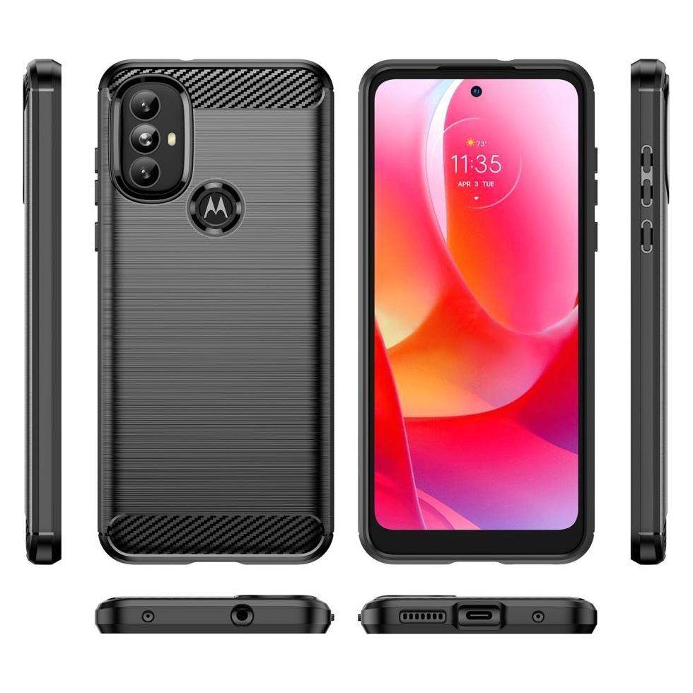 Hurtel Carbon Case Flexible Hülle Motorola Moto G Power 2022 schwarz (Motorola Moto G Power (2022)) (1404978613)