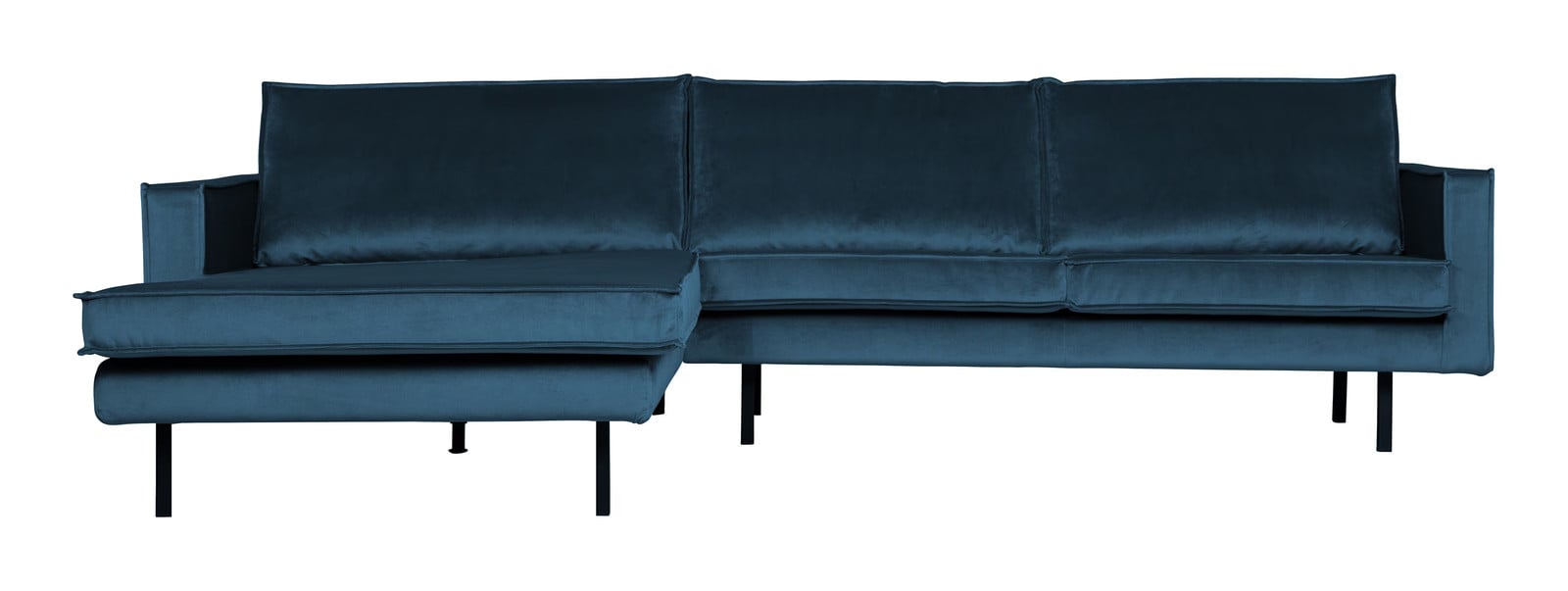 WOOOD Loungebank Rodeo Links, Velvet, Blauw, BePureHome