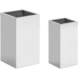 Royal Catering, Blumentopf, Pflanzkübel Blumentopf Set Übertöpfe aussen Terrasse Bistro 2er-Set Edelstahl (30 x 30 x 55 cm)