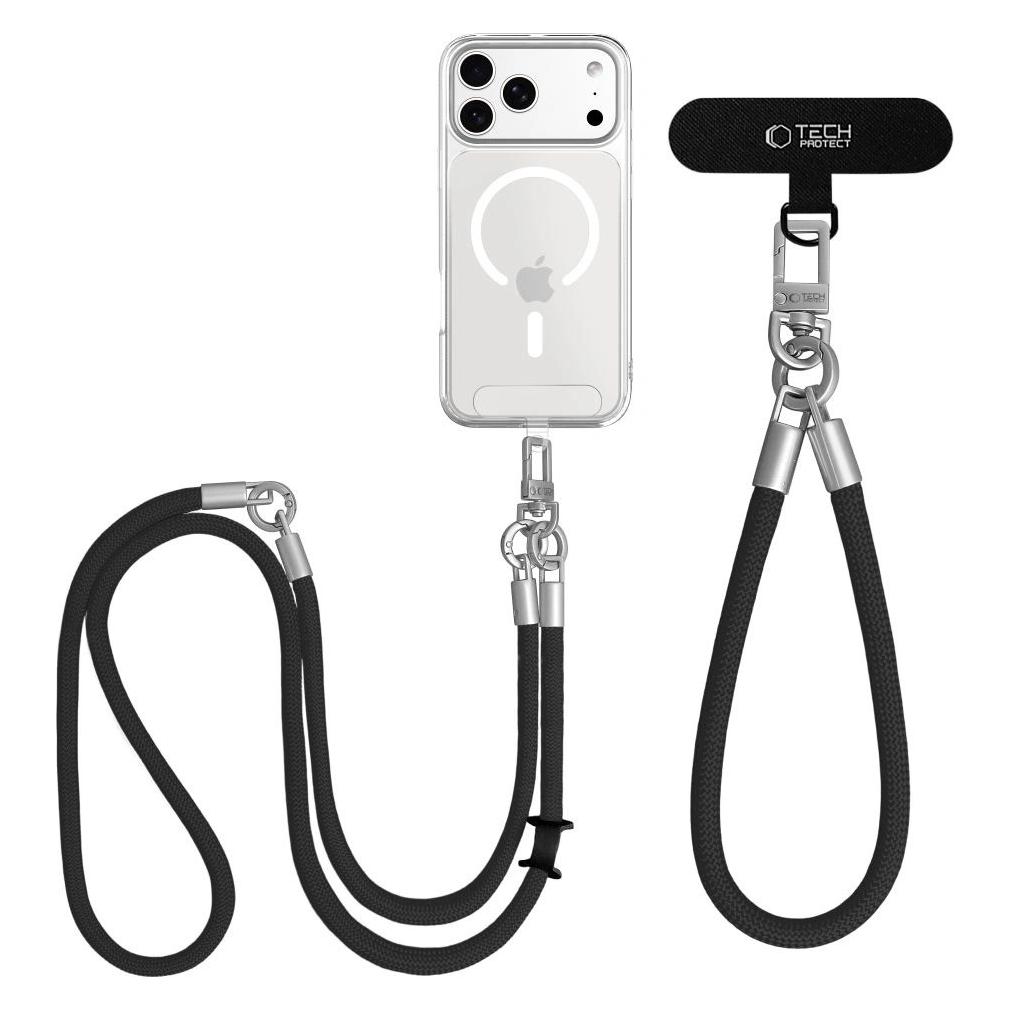 Tech-Protect Other goods C10S Rope Phone Lanyard - Black and Titanium (1719908377)