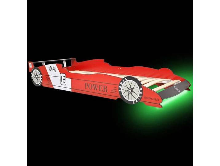 Bon plan  Lit enfant voiture - JILI HOT - Sommier inclus - avec LED 90 x 200cm Rouge Thome3878049