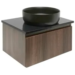 SAT Badezimmerschrank unter dem Waschbecken Evolution 58x30x44,8 cm Walnuss Matt SATEVO60NATK